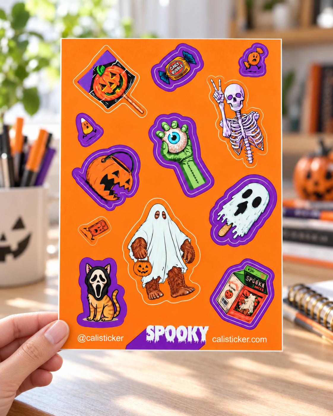 Spooky Hoja de stickers