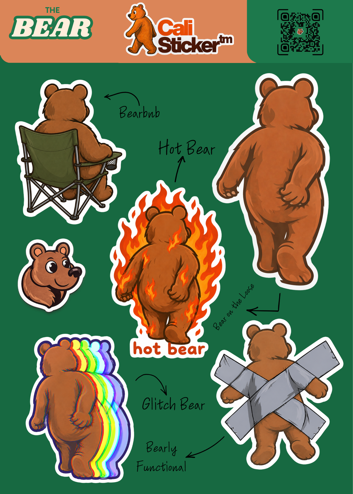 The Bear- Hoja de stickers