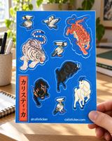 Japa Retro Hoja de stickers